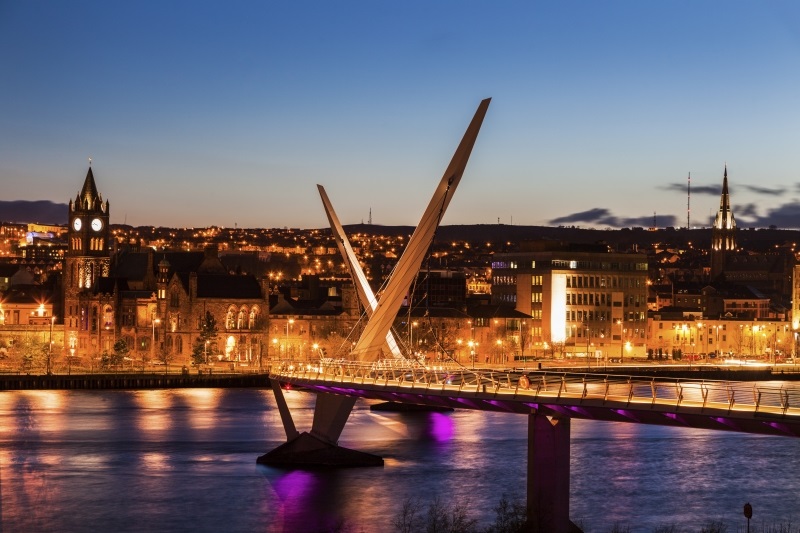 Derry/Londonderry at night