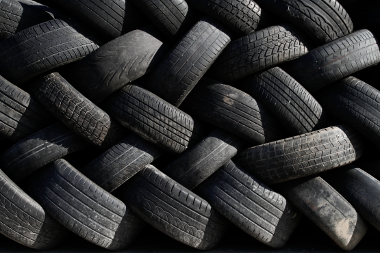 worn tyres